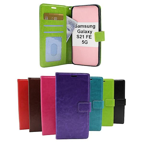 Crazy Horse Wallet Samsung Galaxy S21 FE 5G (SM-G990B) Turkos