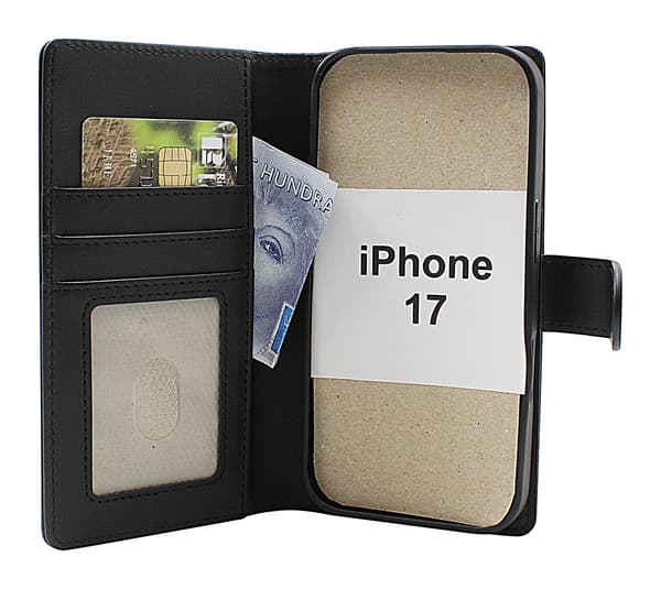 Skimblocker iPhone 17 Magnet Plånboksfodral Mörkröd