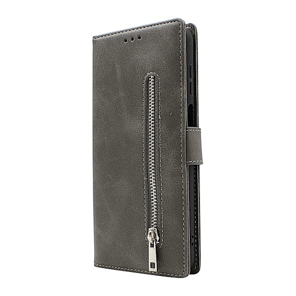 Zipper Standcase Wallet Motorola Moto E32s Grå
