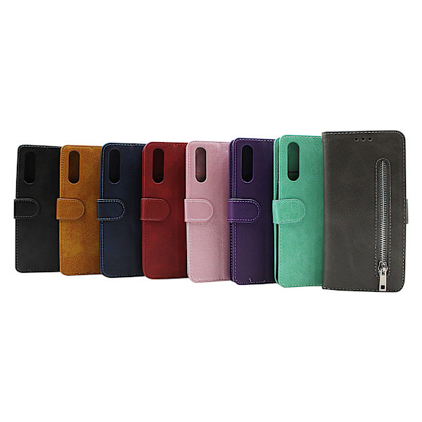 Zipper Standcase Wallet Sony Xperia 10 IV 5G (XQ-CC54) Grå