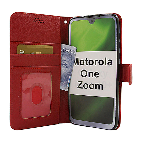 New Standcase Wallet Motorola One Zoom Röd