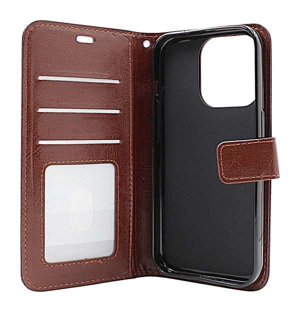 Crazy Horse Wallet iPhone 15 Pro Brun