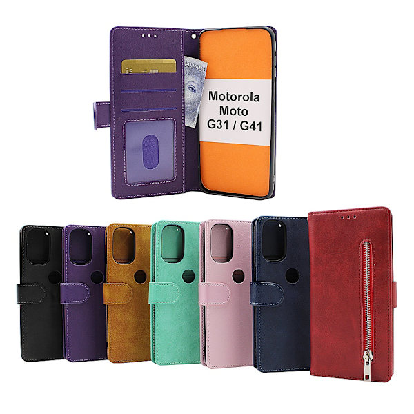 Zipper Standcase Wallet Motorola Moto G31/G41 Lila