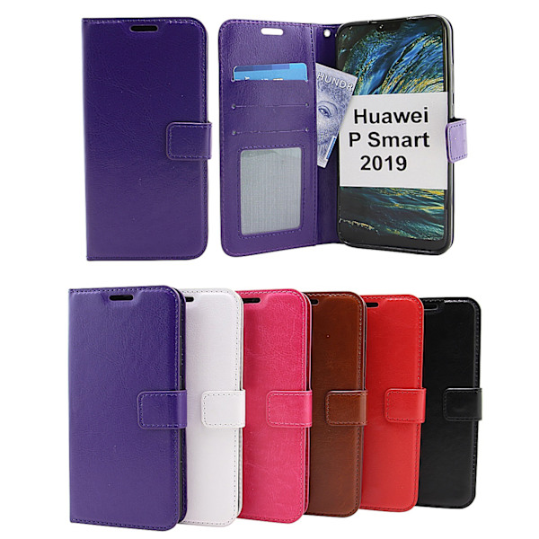 Crazy Horse Wallet Huawei P Smart 2019 Svart