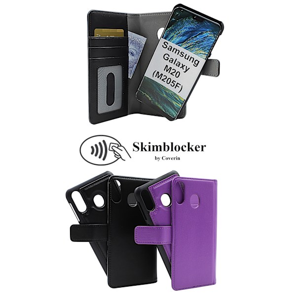 Skimblocker Magnet Wallet Samsung Galaxy M20 (M205F) Svart
