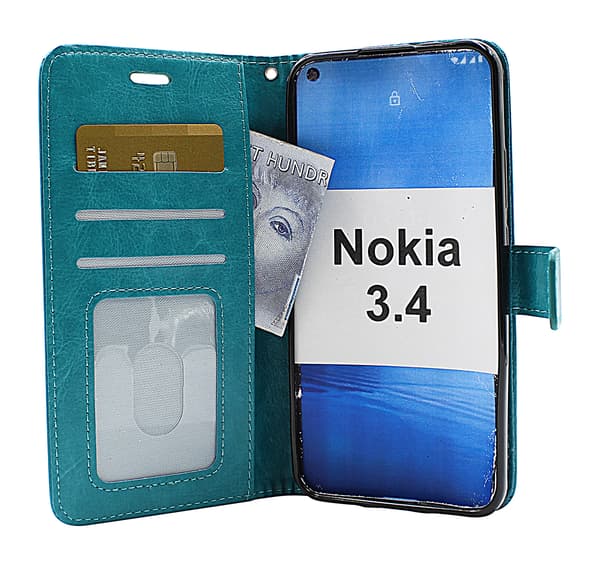 Crazy Horse Wallet Nokia 3.4 Röd