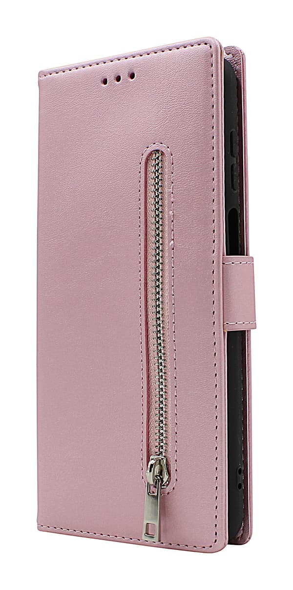 Zipper Standcase Wallet Motorola Moto G22 Grå