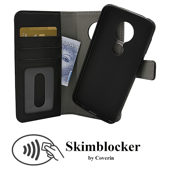 Skimblocker Magnet Wallet Motorola Moto G7 Play Svart