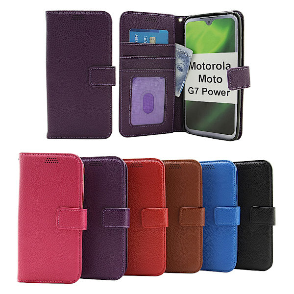 New Standcase Wallet Motorola Moto G7 Power Ljusblå