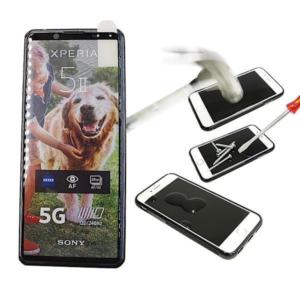 Full Frame Glas skydd Sony Xperia 5 II (XQ-AS52) (Svart)