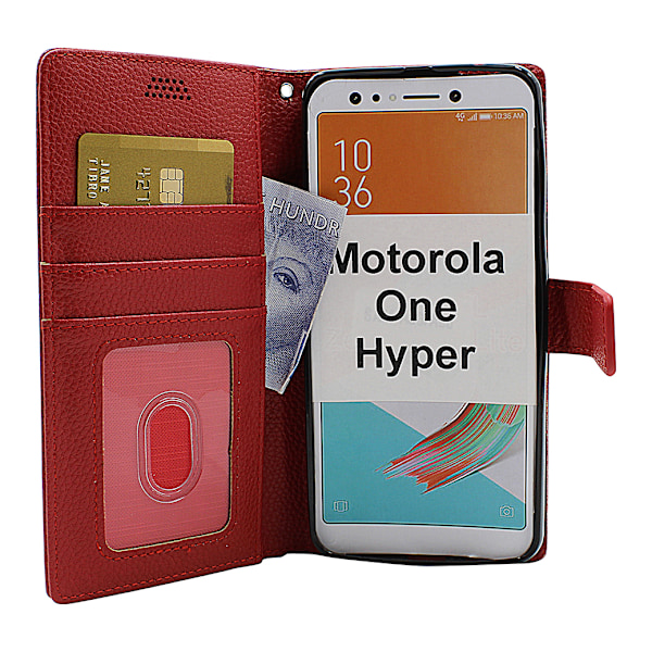 New Standcase Wallet Motorola One Hyper Röd