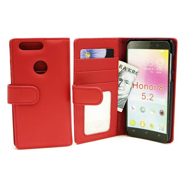 Skimblocker Plånboksfodral Huawei Honor 8 Röd