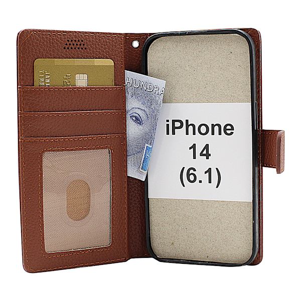 New Standcase Wallet iPhone 14 (6.1) Brun