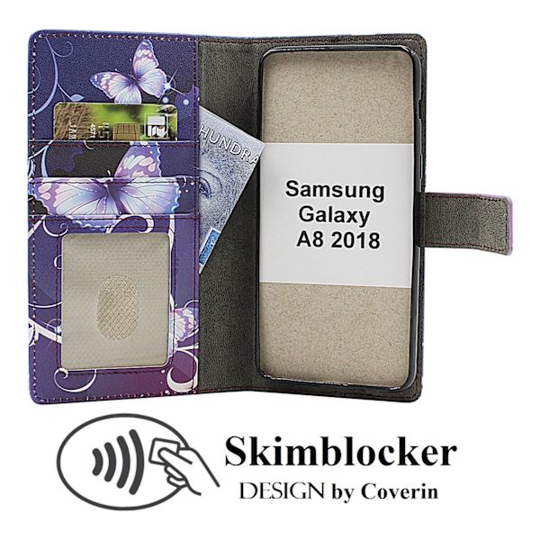 Skimblocker Samsung Galaxy A8 2018 Plånboksfodral Design