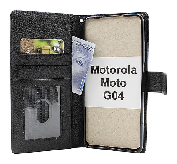 New Standcase Wallet Motorola Moto G04 Brun
