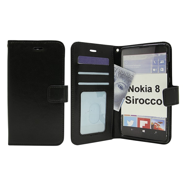 Crazy Horse Wallet Nokia 8 Sirocco Svart