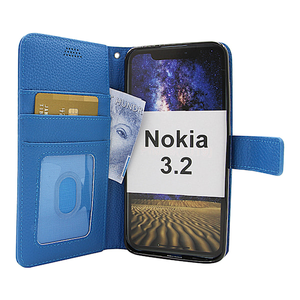 New Standcase Wallet Nokia 3.2 Blå