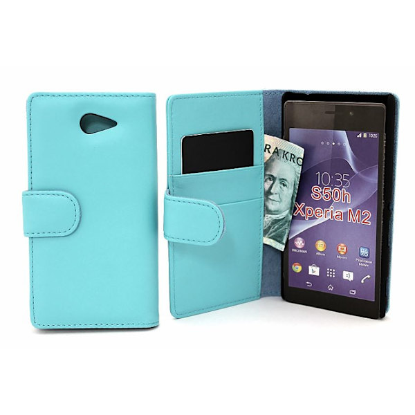 Plånboksfodral Sony Xperia M2 (D2303) Ljusblå