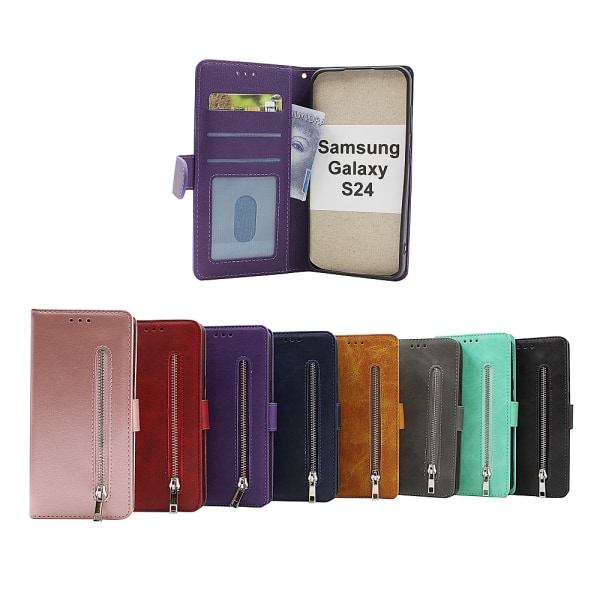 Zipper Standcase Wallet Samsung Galaxy S24 5G (SM-S921B/DS) Aqua