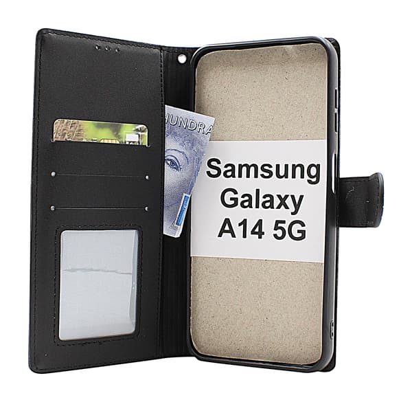 Flower Standcase Wallet Samsung Galaxy A14 5G Blå