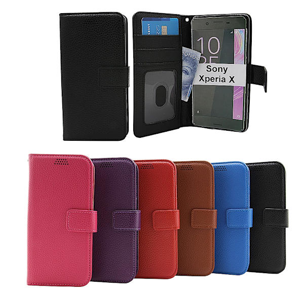 New Standcase Wallet Sony Xperia X (F5121) Ljusblå