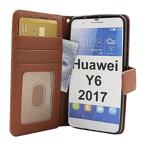 New Standcase Wallet Huawei Y6 2017 (MYA-L41) Brun