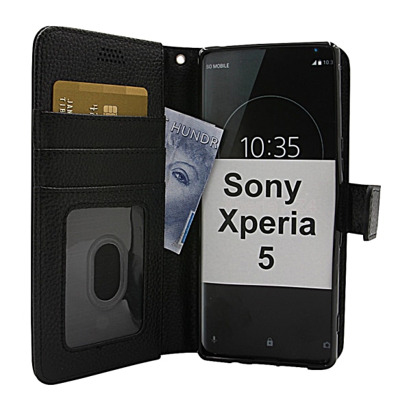 New Standcase Wallet Sony Xperia 5 Svart