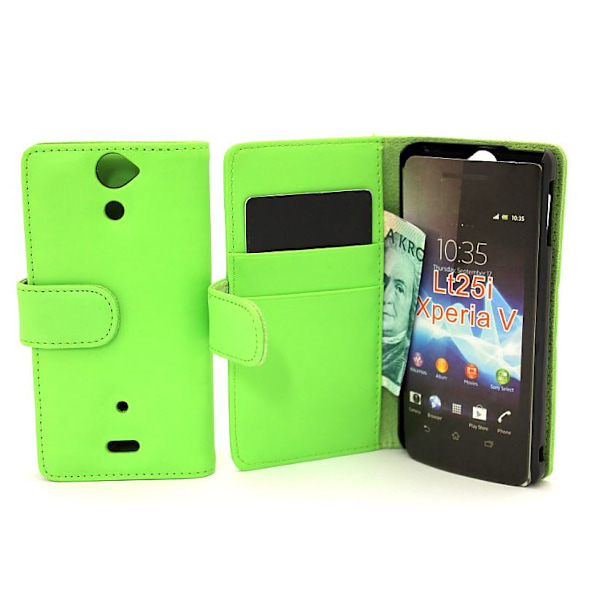 Plånboksfodral Sony Xperia V (LT25i) Grön