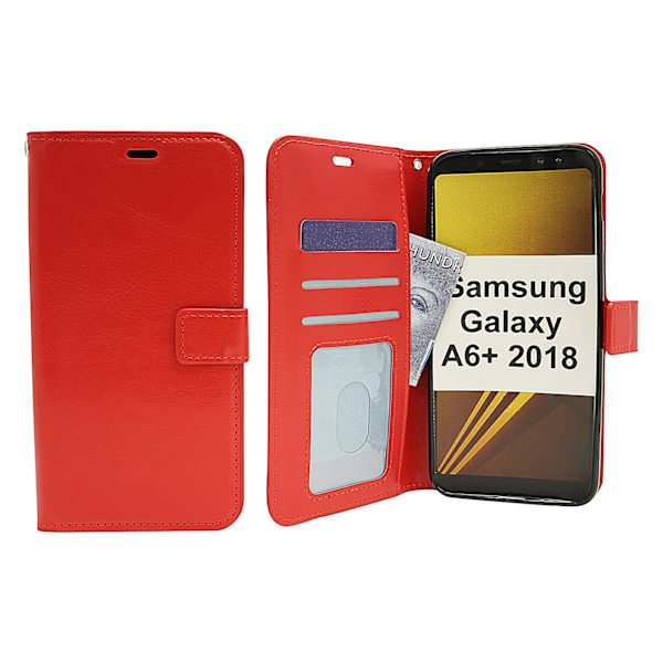 Crazy Horse Wallet Samsung Galaxy A6+ 2018 (A605FN/DS) Röd