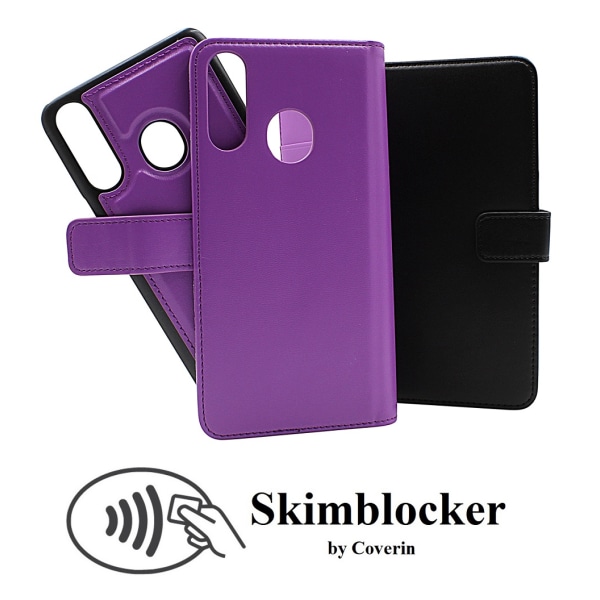 Skimblocker Magnet Wallet Samsung Galaxy A20s (A207F/DS) (Svart) Lila