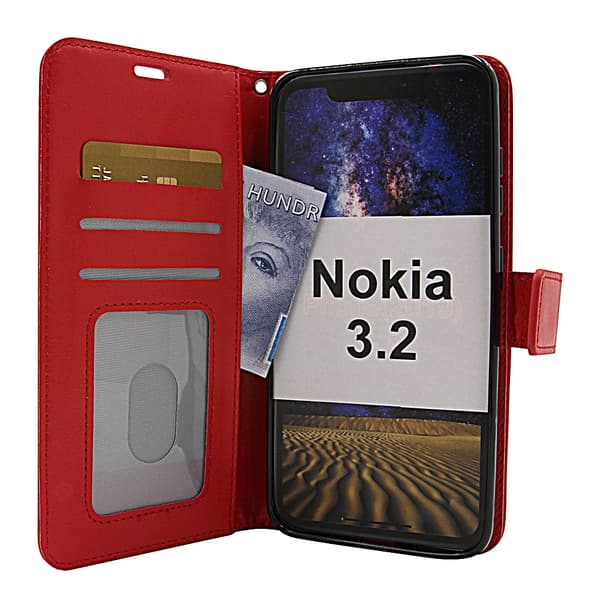 Crazy Horse Wallet Nokia 3.2 Röd