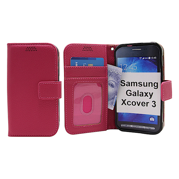 New Standcase Wallet Samsung Galaxy Xcover 3 (SM-G388F) Hotpink