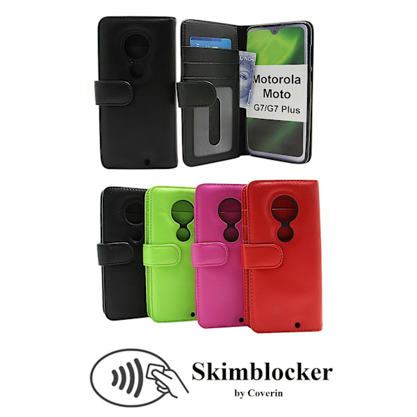 Skimblocker Plånboksfodral Motorola Moto G7 / Moto G7 Plus Röd