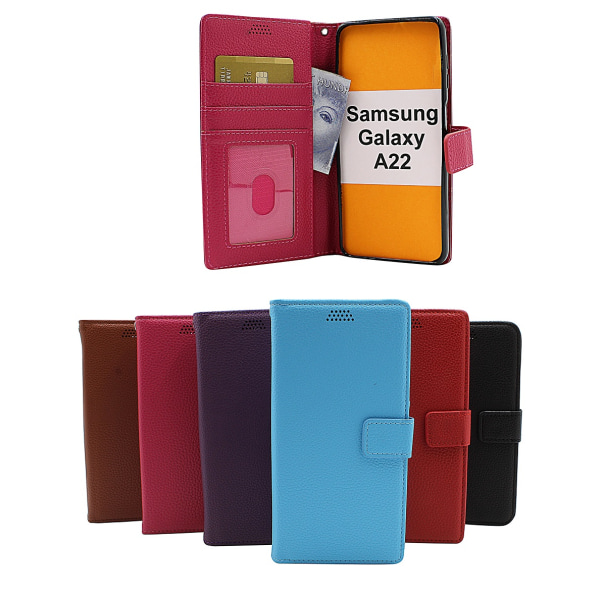 New Standcase Wallet Samsung Galaxy A22 (SM-A225F/DS) Röd