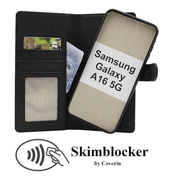 Skimblocker Samsung Galaxy A16 / A16 5G Magnetfodral Mörkröd