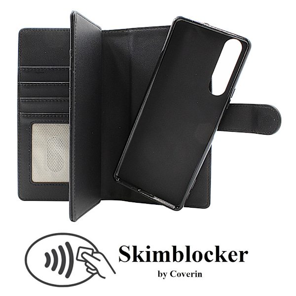 Skimblocker XL Magnet Wallet Sony Xperia 1 II (XQ-AT51) Svart