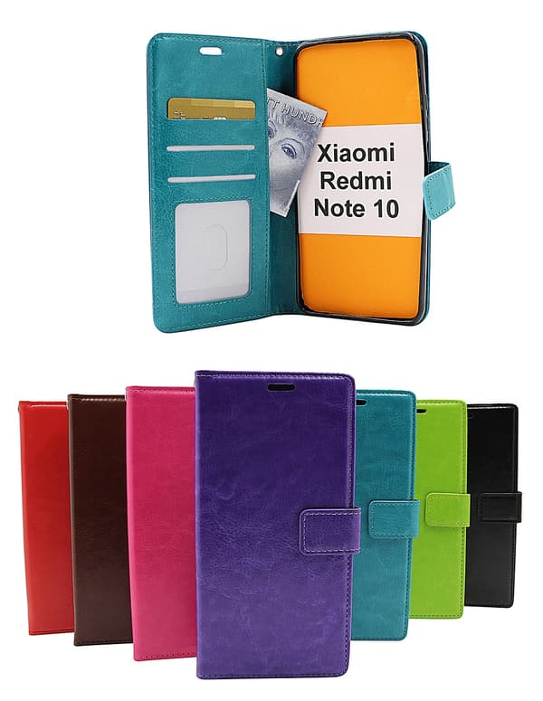 Crazy Horse Wallet Xiaomi Redmi Note 10 Grön