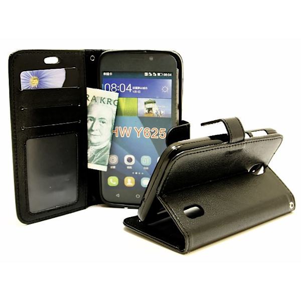Crazy Horse Wallet Huawei Y625 Svart