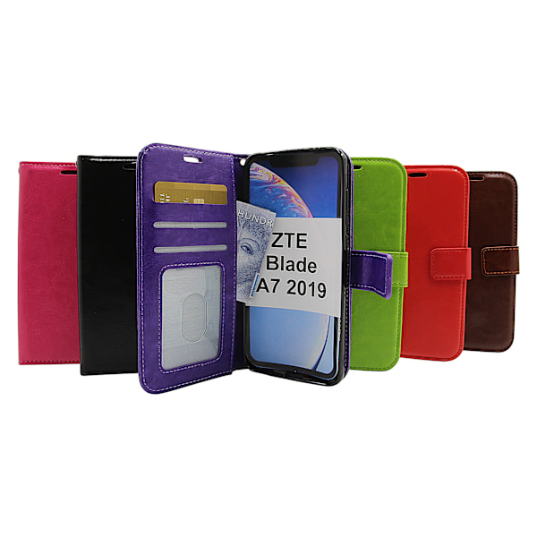 Crazy Horse Wallet ZTE Blade A7 2019 Lila