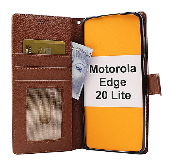 New Standcase Wallet Motorola Edge 20 Lite Ljusblå