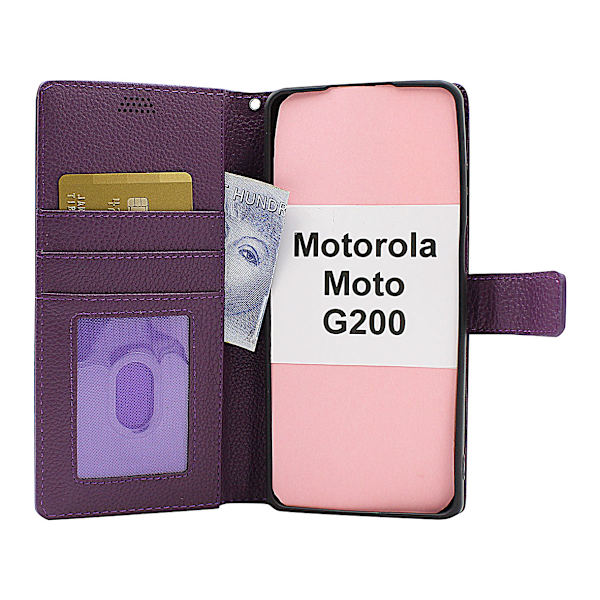 New Standcase Wallet Motorola Moto G200 Brun