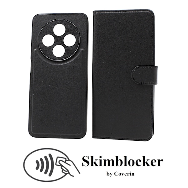 Skimblocker Xiaomi Redmi 14C Magnet Plånboksfodral Mörkröd