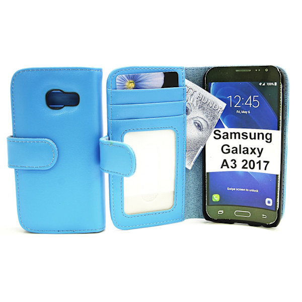 Skimblocker Plånboksfodral Samsung Galaxy A3 2017 (A320F) Ljusblå