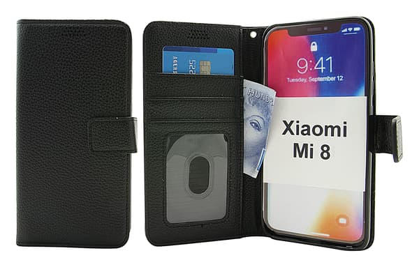 New Standcase Wallet Xiaomi Mi 8 Svart