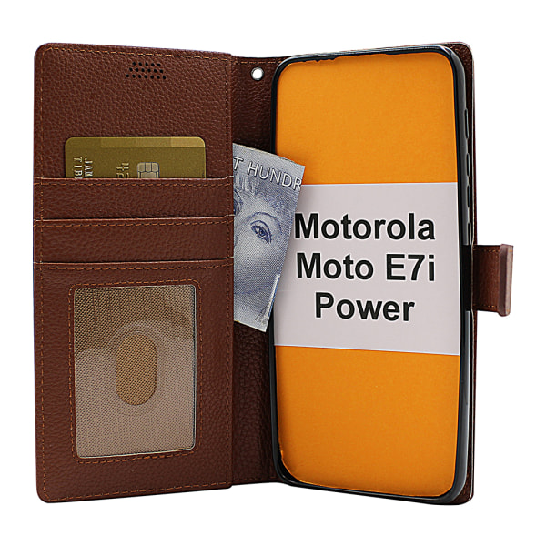 New Standcase Wallet Motorola Moto E7i Power Ljusblå