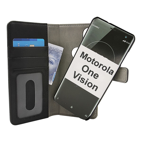 Skimblocker Magnet Wallet Motorola One Vision Hotpink