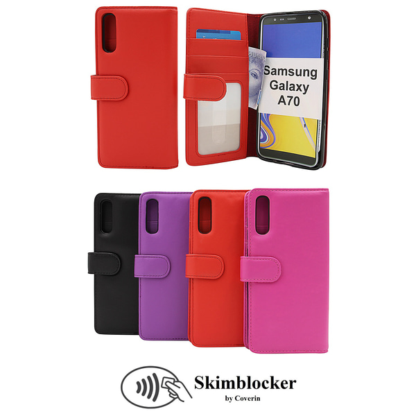 Skimblocker Plånboksfodral Samsung Galaxy A70 (A705F/DS) Röd