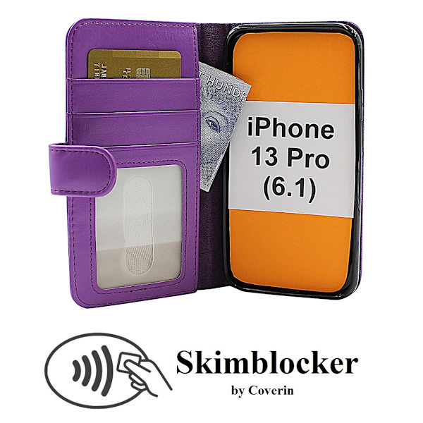Skimblocker Plånboksfodral iPhone 13 Pro (6.1) Svart