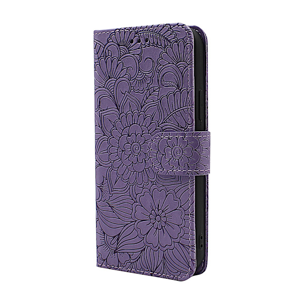 Flower Standcase Wallet iPhone 12 / 12 Pro (6.1) Svart