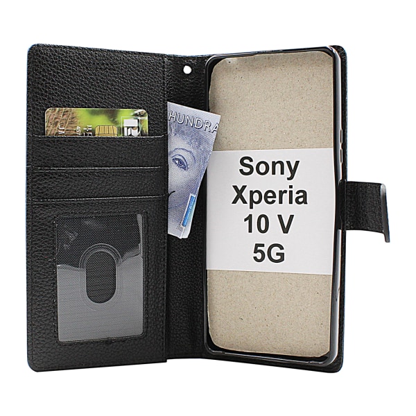 New Standcase Wallet Sony Xperia 10 V 5G Svart